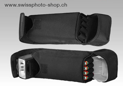 Blitztasche für externe Kamerataschen mit Batterie- und Diffusor Fach