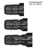 3-Stufen Gummi Gegenlichtblende für Objektive mit 62mm Filterdurchmesser 