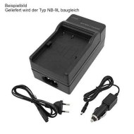 Akku Ladegerät mit Autoadapter für Akku Canon NB-9L